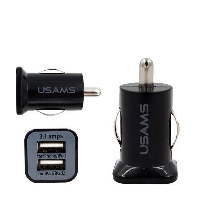 Usams 3.1A Mini Çift USB Girişli 12V Araç Şarjı Başlık