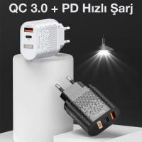 USLION 20W USB QC3.0 Şarj PD3.0 Hızlı Şarj Aleti Şarj Başlığı